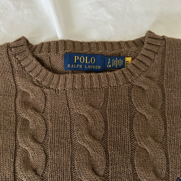 Polo Ralph Lauren Brown Cable Knit Cotton Sweater Size S - Picture 2 of 6